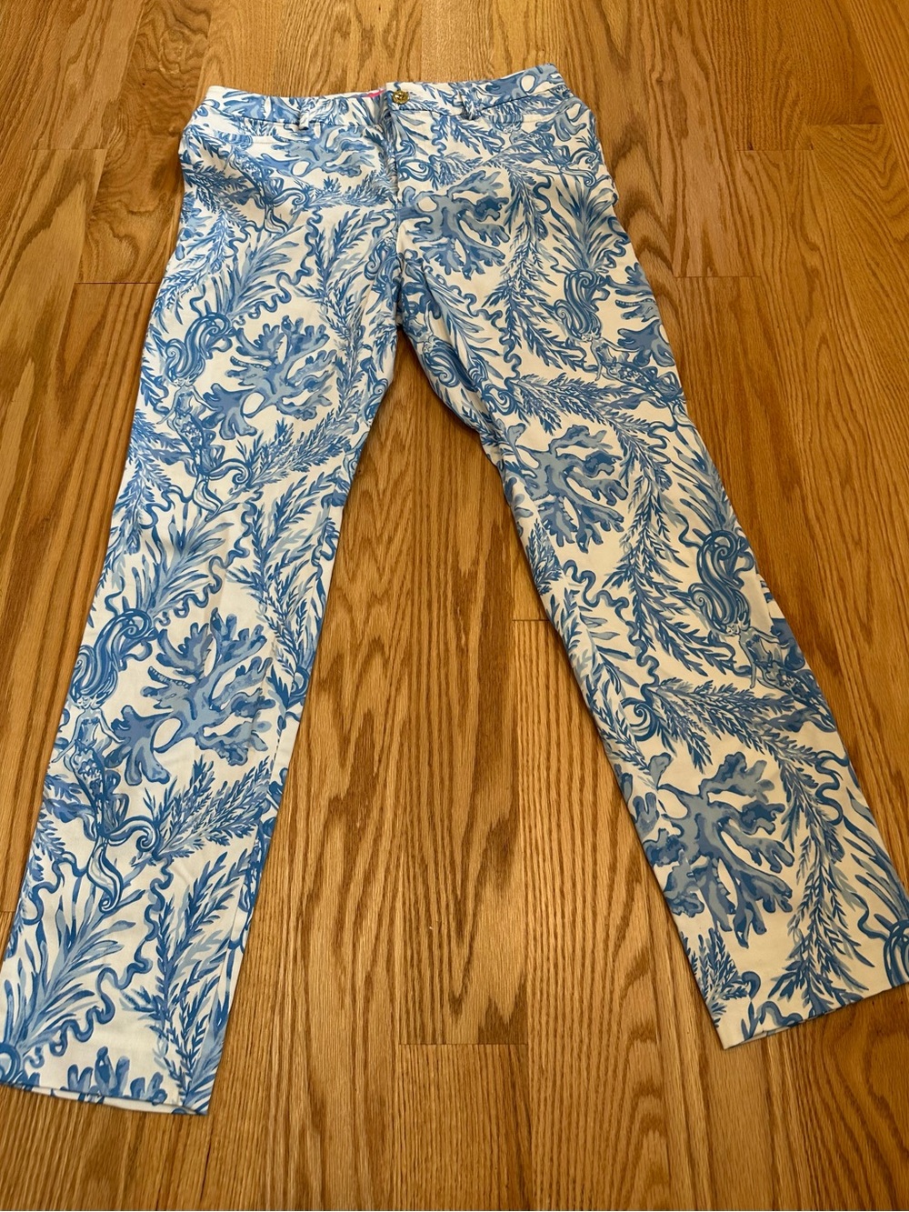 Lilly Pulitzer Blue & White Seaweed Kelly Pants